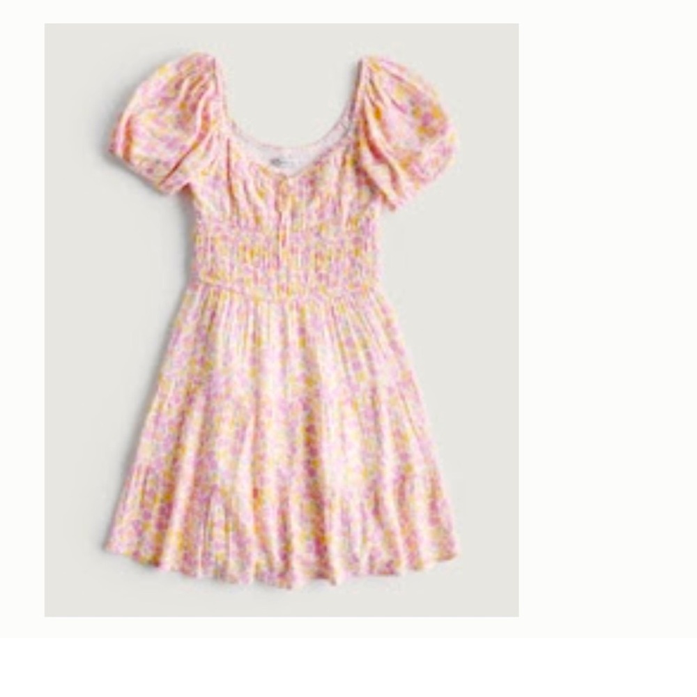 NWT Hollister Short Sleeve Woven Channeled Mini Dress in size XL